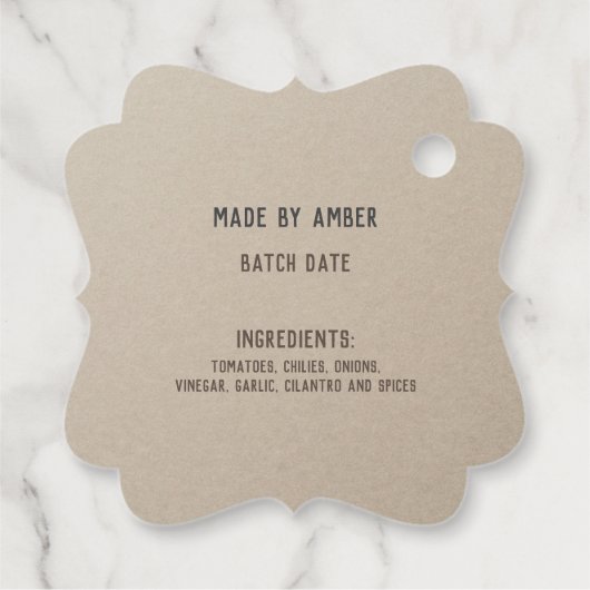Hipster Étiquette de canne à tomate de salsa maiso (Dos)