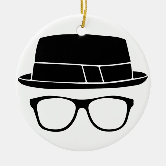 Hipster Fedora Keramisch Ornament (Voorkant)