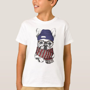 Hipster French Bull Dog T-shirt