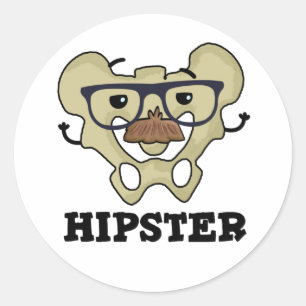 Hipster Funny Hip Bone Anatomy Pun Ronde Sticker