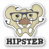 Hipster Funny Hip Bone Anatomy Pun Sticker (Voorkant)