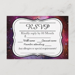 Hipster galaxy buitenruimte RSVP Kaartje