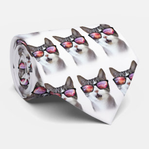 Hipster Galaxy Space Cat Cravate
