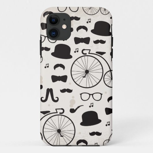 hipster geek mustache jazz Case-Mate iPhone case (Achterkant)