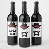 Hipster Gentleman Elements Wijn Etiket (Flessen)