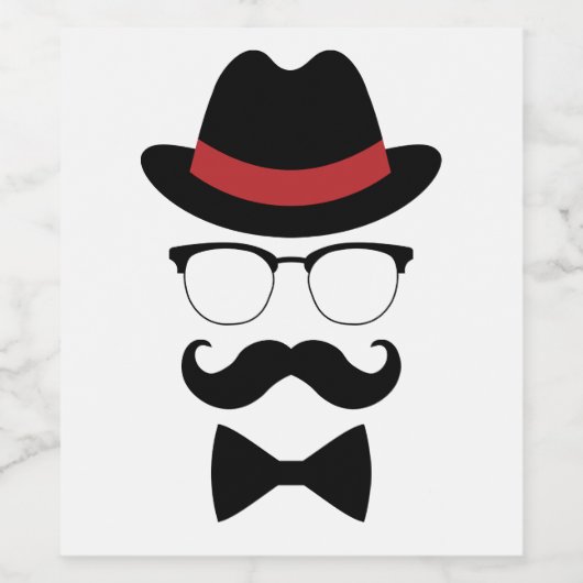 Hipster Gentleman Elements Wijn Etiket (Enkel label)