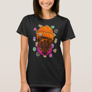 Hipster Giraffe Geek Nerd Glasses Animal Love Peac T-shirt