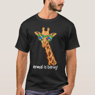 Hipster Giraffe Glasses Normal is autisme Aw T-shirt