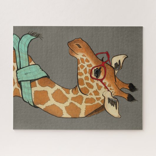 Hipster-Giraffe Legpuzzel (Horizontaal)