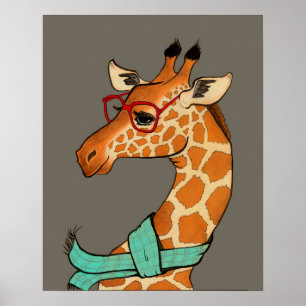 Hipster-Giraffe Poster
