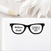 Hipster Glasses Aangepast adreslabel Etiket (Insitu)