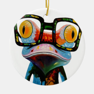 Hipster Glasses Frog Keramisch Ornament