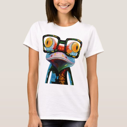 Hipster Glasses Frog T-shirt (Voorkant)