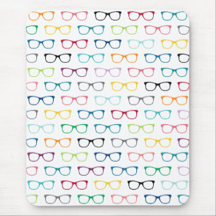 Hipster Glasses Kleurrijke Patroon Muismat