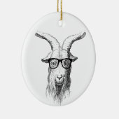 Hipster Goat Keramisch Ornament (Rechts)