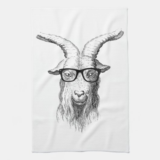Hipster Goat Theedoek (Verticaal)
