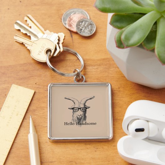 Hipster Goat with Glasses Sleutelhanger (Bureau)