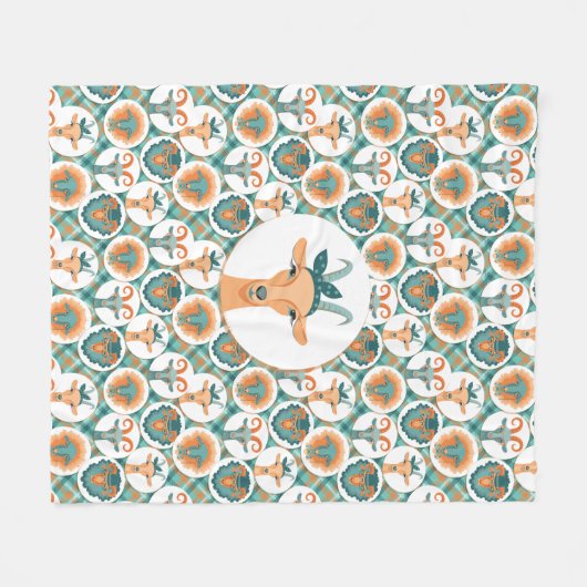 Hipster Goats | TotaalGoatally™ Fleece Deken (Voorkant (Horizontaal))