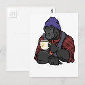 Hipster Gorilla Briefkaart (Voorkant / Achterkant)