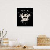 Hipster Gorilla met bril Poster (Keuken)