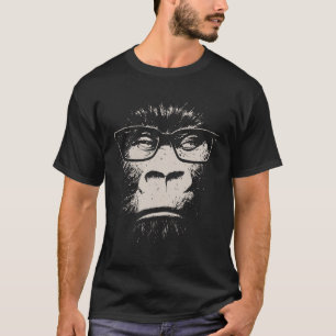 Hipster Gorilla met bril T-shirt
