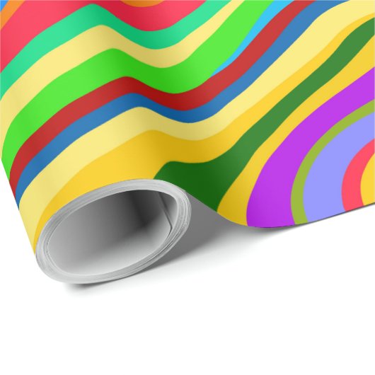 Hipster Groovy Retro Rainbow Surface Patroon  Cadeaupapier (Rol Hoek)