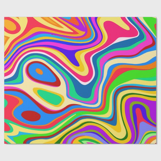 Hipster Groovy Retro Rainbow Surface Patroon  Cadeaupapier (Vlak)