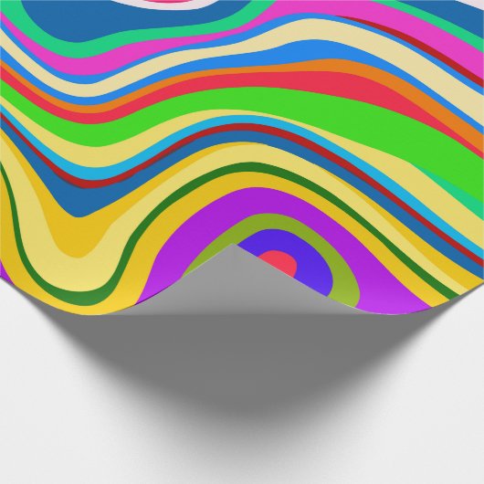 Hipster Groovy Retro Rainbow Surface Patroon  Cadeaupapier (Hoek)