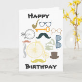 Hipster Happy Birthday Kaart (Gele Bloem)