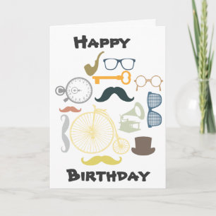 Hipster Happy Birthday Kaart
