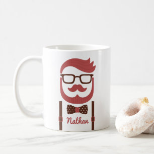 Hipster Heren Snor en Strikdas Mok