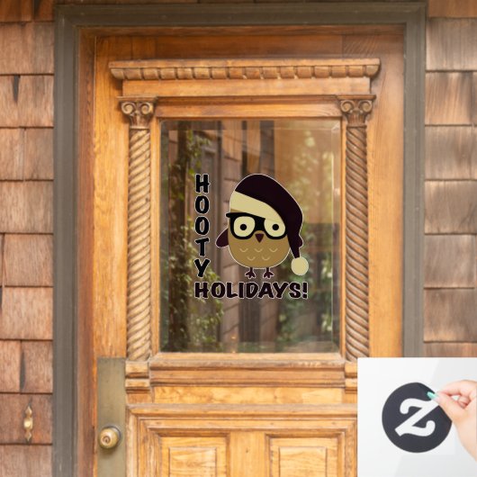 Hipster Hooty Feestdagen. Raamsticker (Huis Deur)