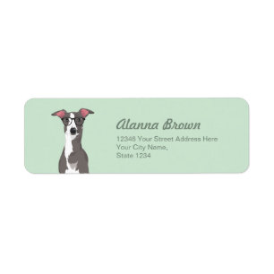 Hipster Italiaans Greyhound Dog voor Hondenliefheb Etiket