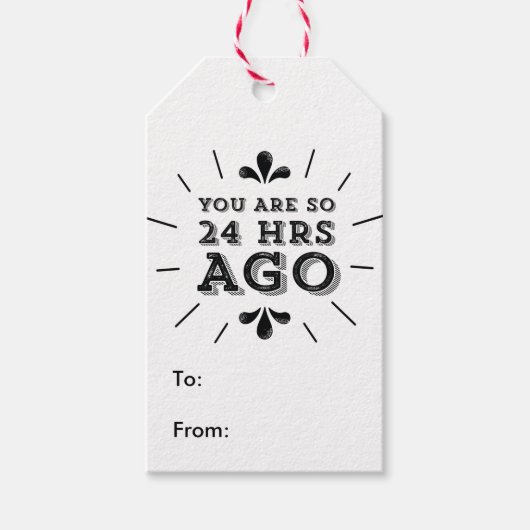 Hipster je bent zo 24 uur geleden grappig cadeaulabel (Voorkant)