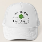 Hipster Kale Live Breathe Eat Kale Custom Trucker Pet (Voorkant)