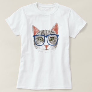 Hipster Kat (Grijze Tabby) T-shirt