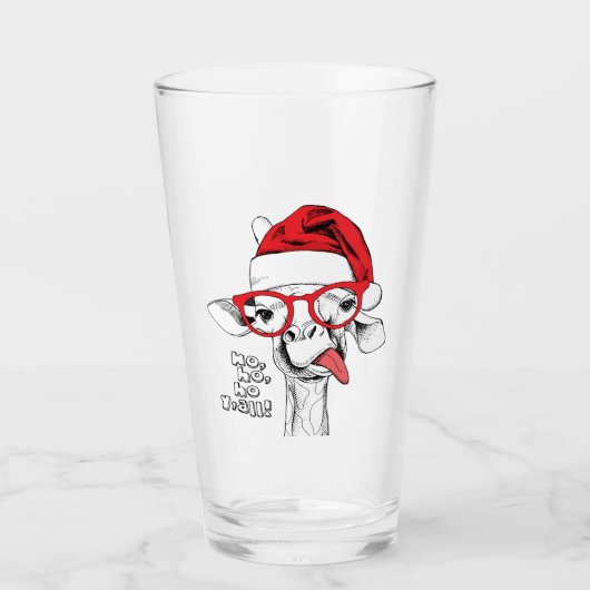 Hipster-kerstGiraffe | FEESTDAGEN Glas (Voorkant)