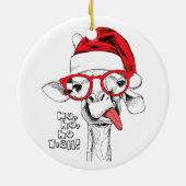 Hipster-kerstGiraffe | FEESTDAGEN Keramisch Ornament (Achterkant)