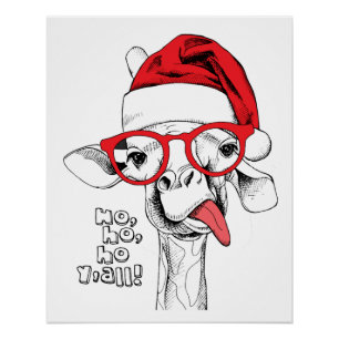 Hipster-kerstGiraffe   FEESTDAGEN Perfect Poster