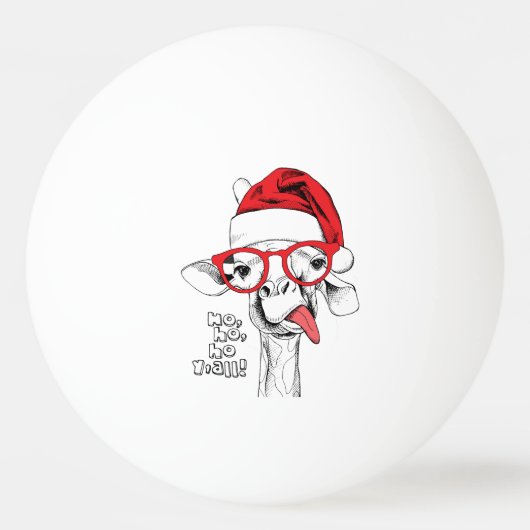 Hipster-kerstGiraffe | FEESTDAGEN Pingpongballen (Voorkant)