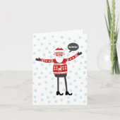 Hipster Kerstman Feestdagen Kaart (Voorkant)