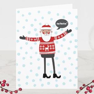 Hipster Kerstman Feestdagen Kaart