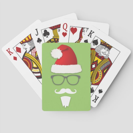 Hipster Kerstman Pokerkaarten (Achterkant)