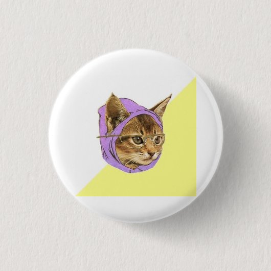 Hipster Kitty Cat Advice Animal Meme Ronde Button 3,2 Cm (Voorkant)