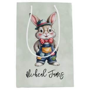 Hipster Konijn Jongen Baby Shower Medium Cadeauzakje