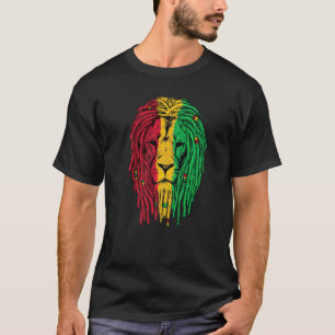 Hipster Lion Jamaica Colors Grid Curls Tiger T-shirt