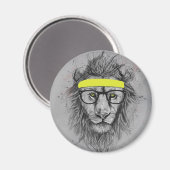 Hipster lion magneet (Voorkant / Achterkant)