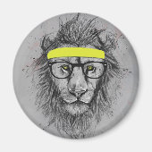 Hipster lion magneet (Voorkant)