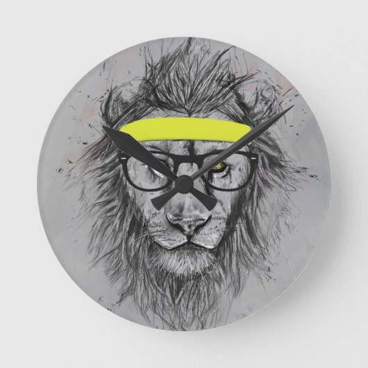 Hipster lion ronde klok (Voorkant)