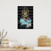 Hipster Lion Stripe Poster (Keuken)